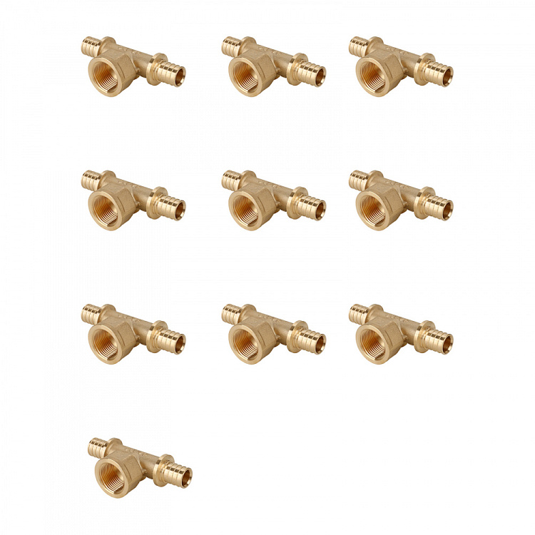 Тройник-переходник с внутренней резьбой латунный Gappo G1306.1604 16-Rp1/2"-16 уп. 10 шт. - gappo-rus.ru