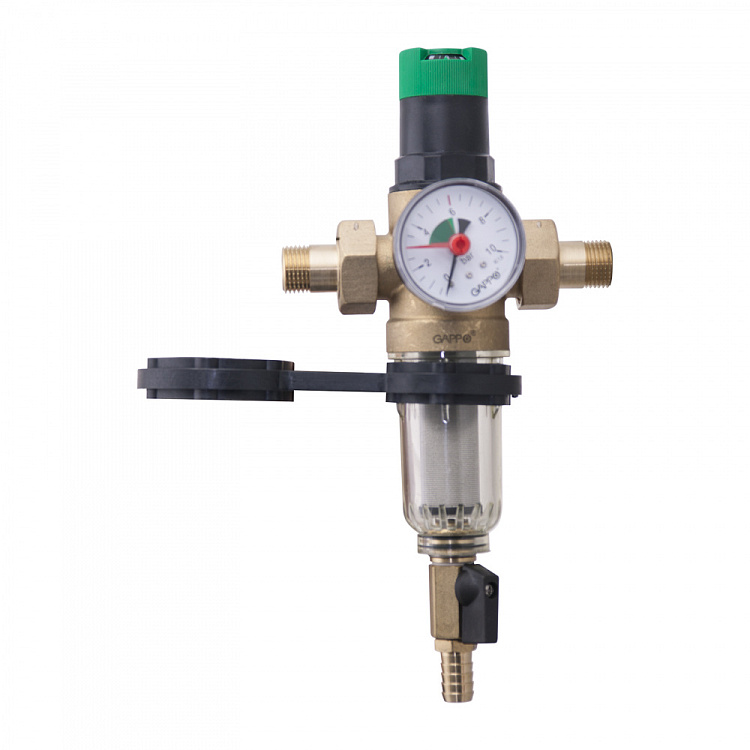 Фильтр со встроенным редуктором давления поршневого типа для холодной воды Gappo G1412.04 1/2" - gappo-rus.ru