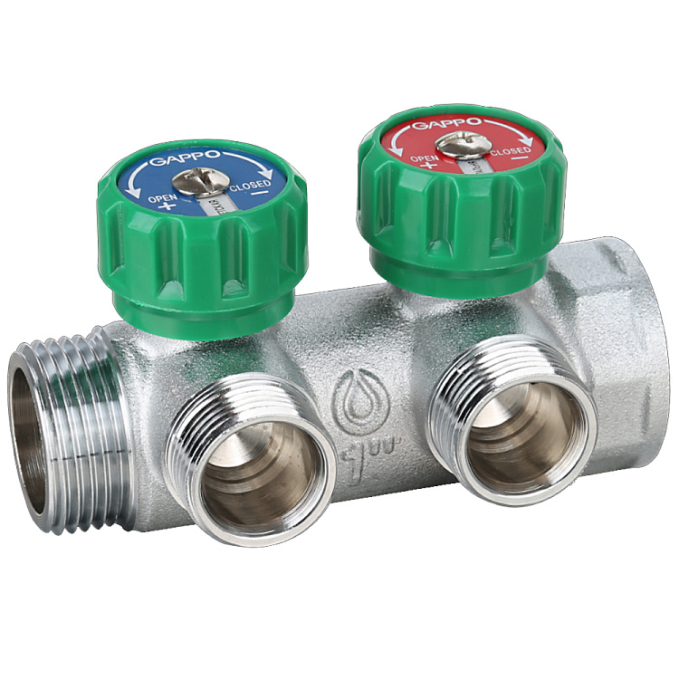 Коллектор регулирующий евроконус ВР-НР Gappo G1002.02 1"x3/4"x2 вых - gappo-rus.ru