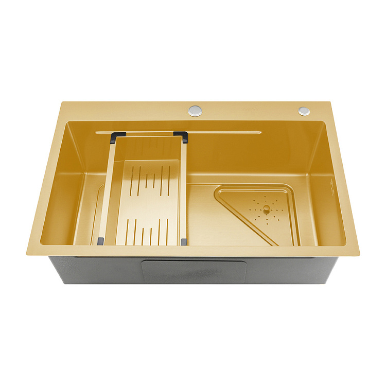 Мойка для кухни с коландером из нержавеющей стали Gappo GS7246-3 - gappo-rus.ru