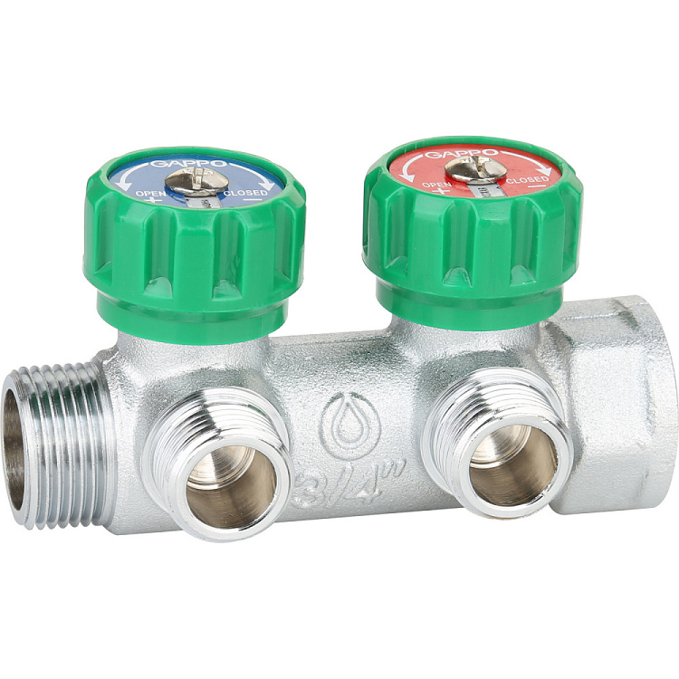 Коллектор регулирующий ВР-НР Gappo G1001.02 3/4"x1/2"х2 вых - gappo-rus.ru