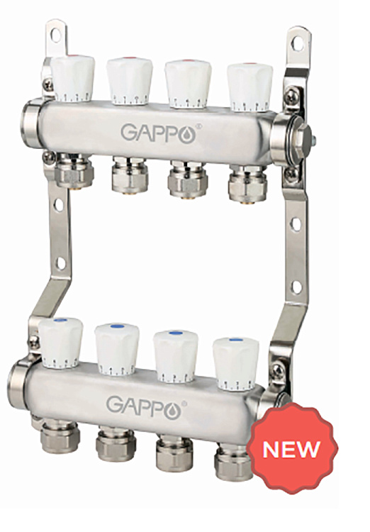 Коллекторный блок для отопления (радиаторы) Gappo G429.7 1x3/4x7 - gappo-rus.ru