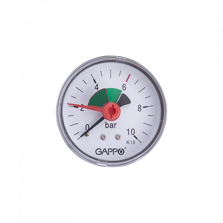 Манометр аксиальный с указателем предела 10 Gappo G1471.10 - gappo-rus.ru