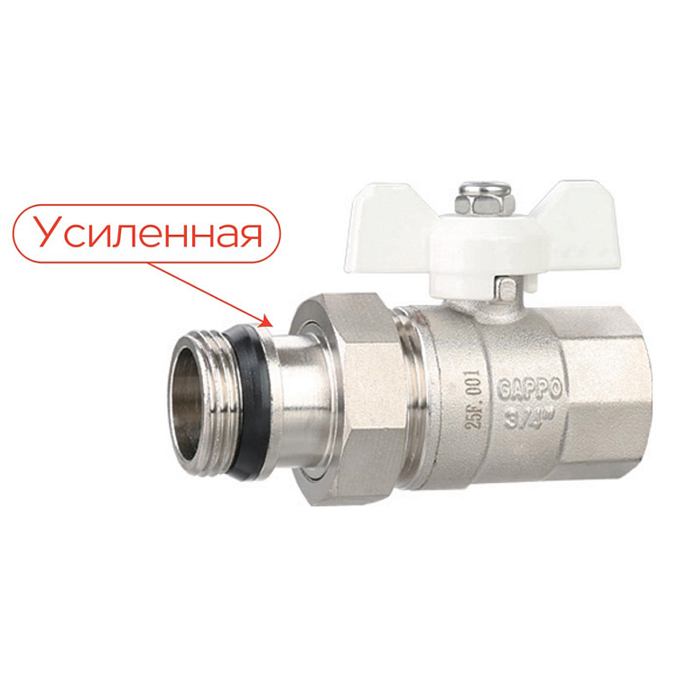 Кран шаровой со сгоном прямой Gappo G214.04.1 ВР/НР 1/2"X1/2" уп. 10 шт. - gappo-rus.ru
