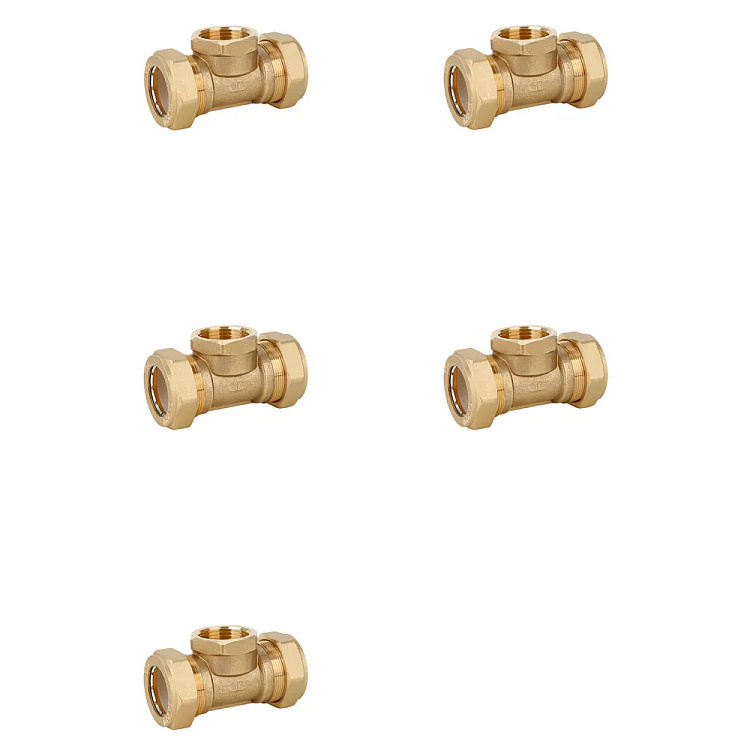 Тройник обжимной с внутренней резьбой Gappo G1255.2005 20х3/4"х20 уп. 5 шт. - gappo-rus.ru