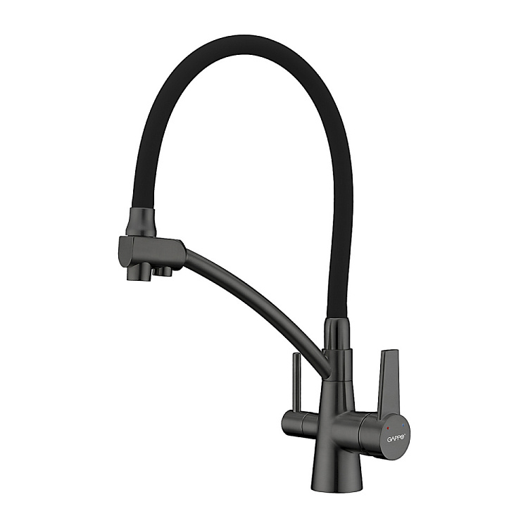 Смеситель для кухни со встроенным фильтром (краном) под питьевую воду Gappo G4398-19 - gappo-rus.ru