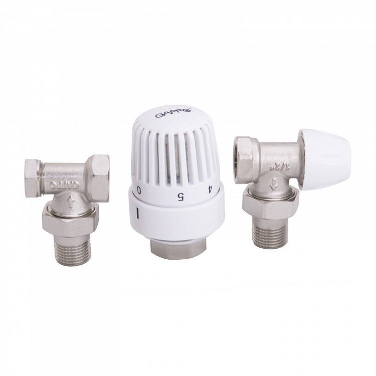 Комплект терморегулирующий угловой ВР-НР радиаторный Gappo G459 1/2" - gappo-rus.ru